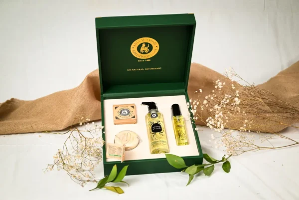 Leather Wood Box-Green